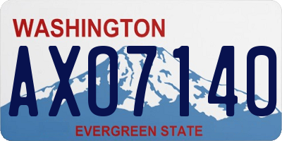 WA license plate AXO7140