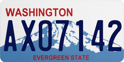 WA license plate AXO7142