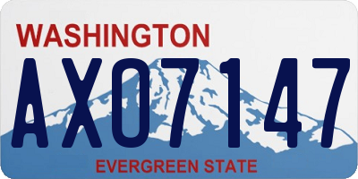 WA license plate AXO7147