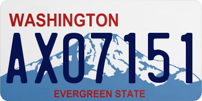 WA license plate AXO7151