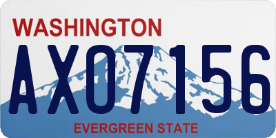 WA license plate AXO7156