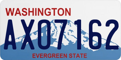 WA license plate AXO7162