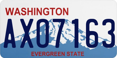 WA license plate AXO7163