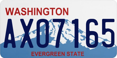 WA license plate AXO7165