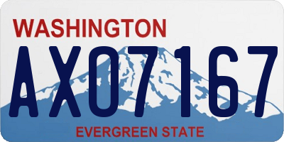 WA license plate AXO7167
