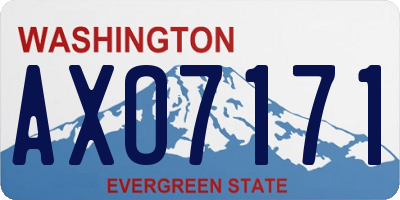 WA license plate AXO7171