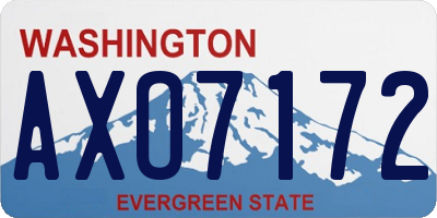 WA license plate AXO7172