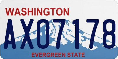 WA license plate AXO7178