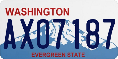 WA license plate AXO7187