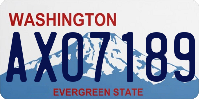 WA license plate AXO7189
