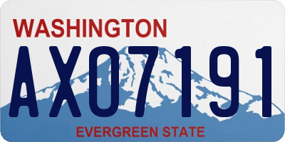 WA license plate AXO7191