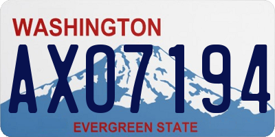 WA license plate AXO7194