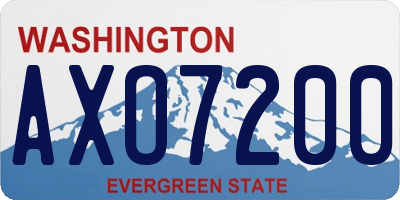 WA license plate AXO7200