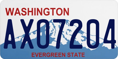 WA license plate AXO7204