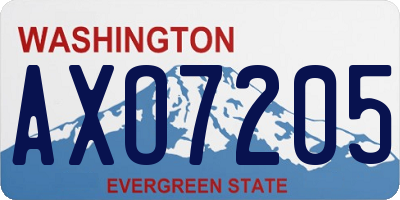 WA license plate AXO7205