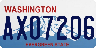 WA license plate AXO7206