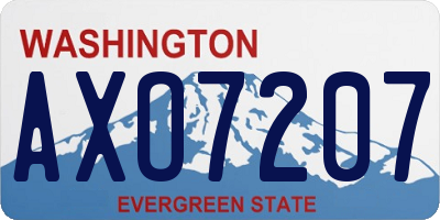 WA license plate AXO7207