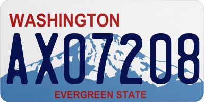 WA license plate AXO7208