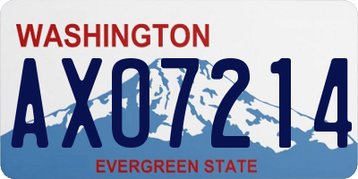 WA license plate AXO7214