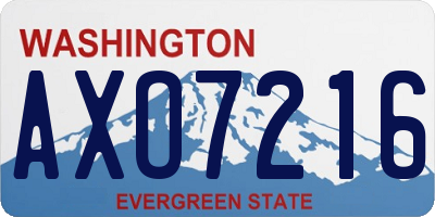 WA license plate AXO7216