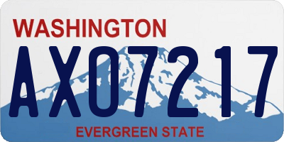 WA license plate AXO7217