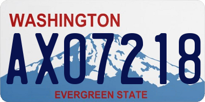 WA license plate AXO7218