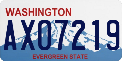 WA license plate AXO7219