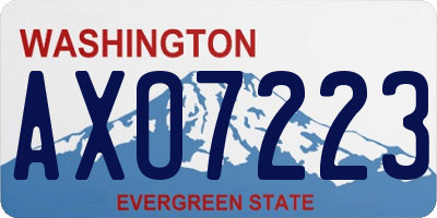 WA license plate AXO7223