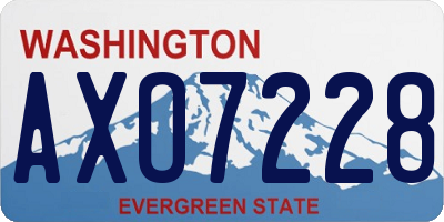 WA license plate AXO7228