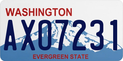 WA license plate AXO7231
