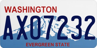 WA license plate AXO7232