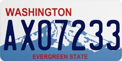 WA license plate AXO7233