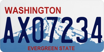 WA license plate AXO7234
