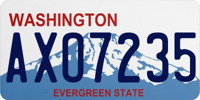 WA license plate AXO7235