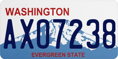 WA license plate AXO7238