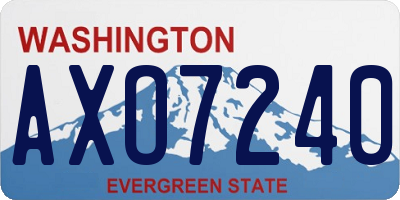 WA license plate AXO7240