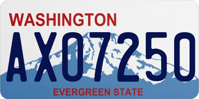 WA license plate AXO7250