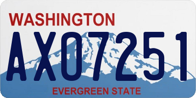 WA license plate AXO7251