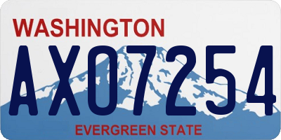 WA license plate AXO7254