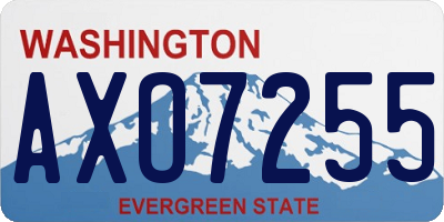 WA license plate AXO7255