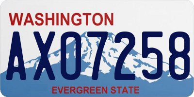 WA license plate AXO7258