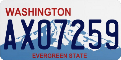 WA license plate AXO7259