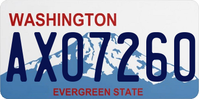 WA license plate AXO7260