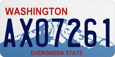 WA license plate AXO7261