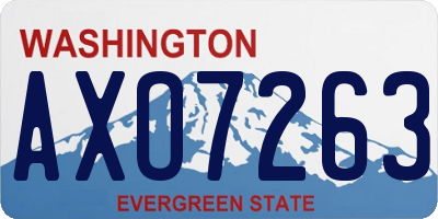 WA license plate AXO7263