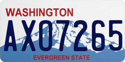 WA license plate AXO7265