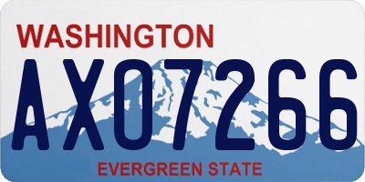 WA license plate AXO7266