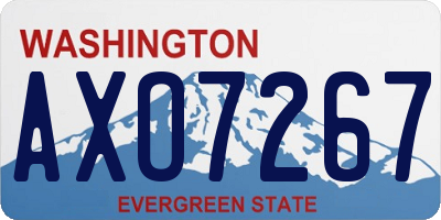 WA license plate AXO7267