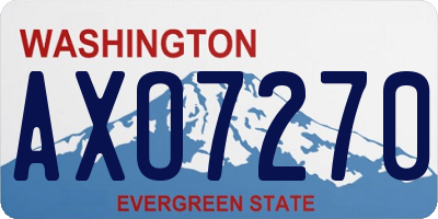 WA license plate AXO7270