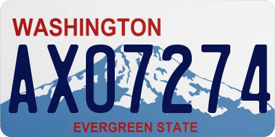 WA license plate AXO7274